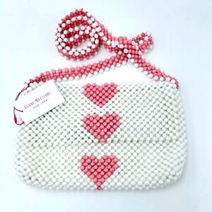 NWT- Isaac Mizrahi Heart Beaded Heart Shoulder Bag